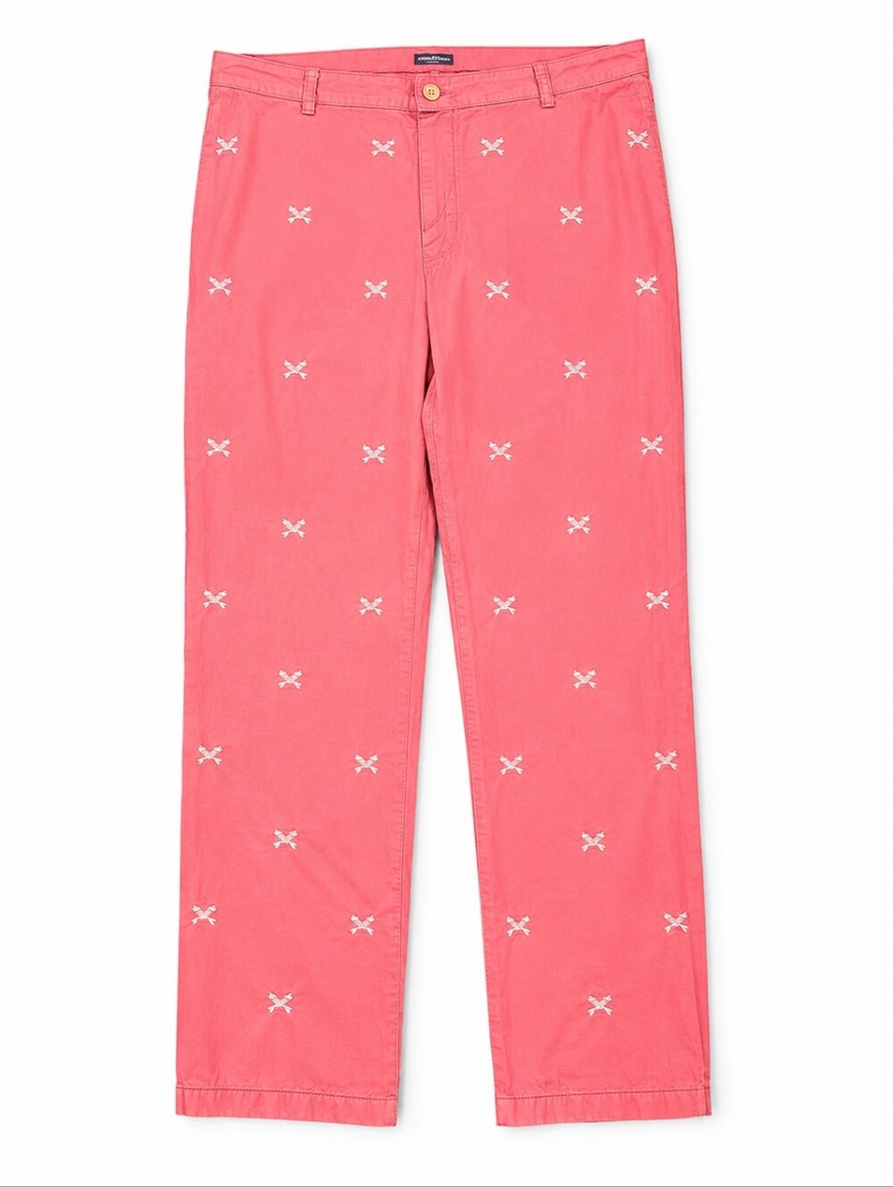 Vineyard Vines Men’s 32x32 Pink Chino Pants Crossed Fishbone Embroidery